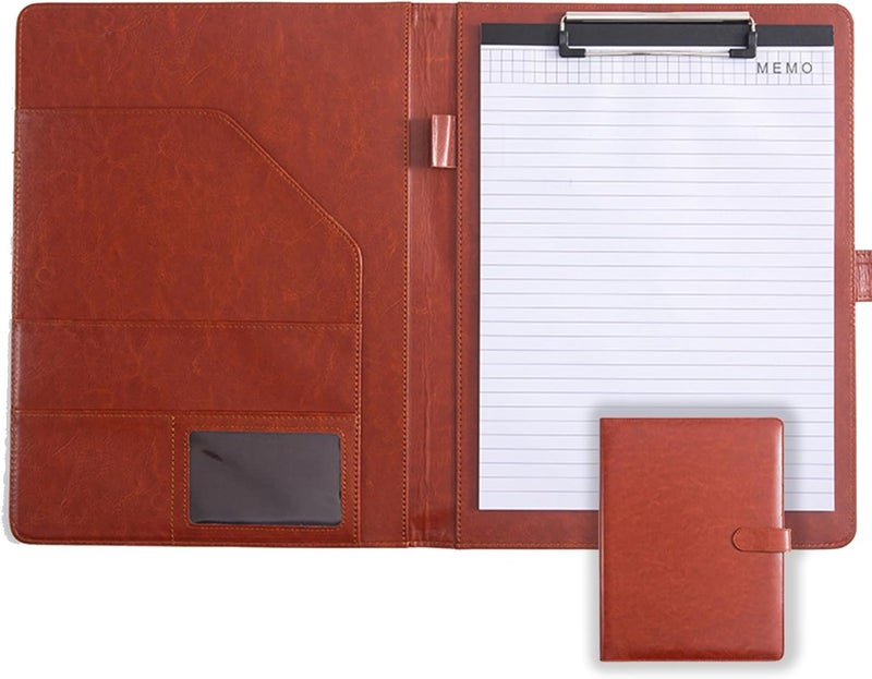 Lukdin Faux Leather Portfolio with Clipboard – A4/Letter Size Legal Pad Holder, Resume Organizer and Writing Folder, Professional Business Conference Office Padfolio(red) - Image 1